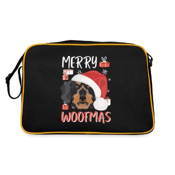 Teckel à poil dur Joyeux Noël - Sac Retro - noir/or - Dos