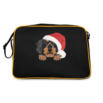 Teckel à poil dur Joyeux Noël - Sac Retro - noir/or - Dos