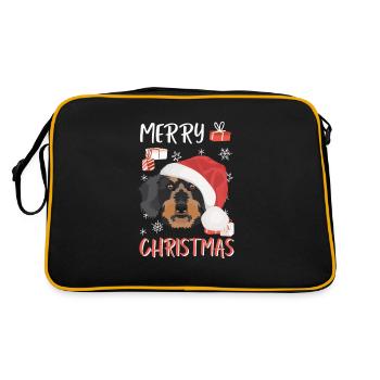Teckel à poil dur Joyeux Noël - Sac Retro - noir/or - Dos