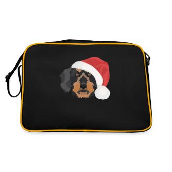 Teckel à poil dur Joyeux Noël - Sac Retro - noir/or - Dos