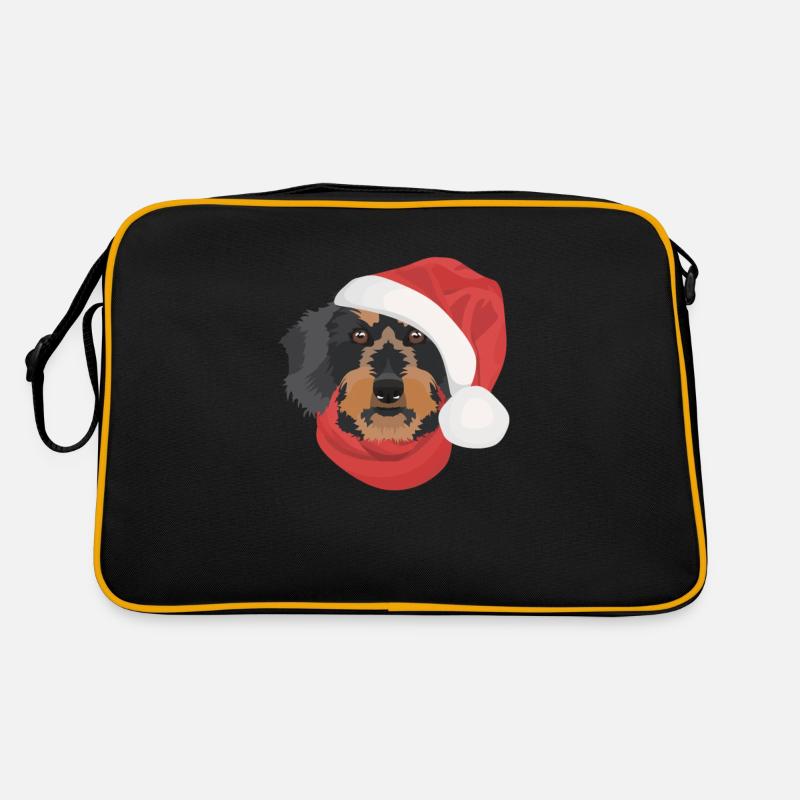 Teckel à poil dur Joyeux Noël Sac Retro