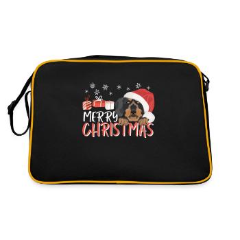 Teckel à poil dur Joyeux Noël - Sac Retro - noir/or - Dos