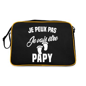 Je Peux Pas Je Vais Être Papy Cadeau Grand-père - Sac Retro - noir/or - Dos