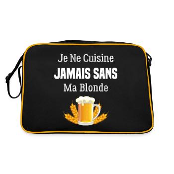 Je ne cuisine jamais sans ma blonde - Sac Retro - noir/or - Dos
