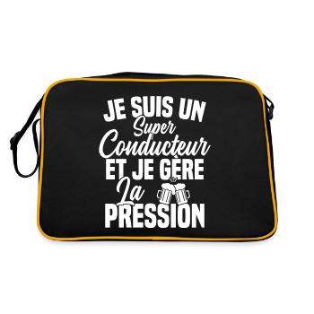 Super Conducteur Biere Humour Alcool - Sac Retro - noir/or - Dos