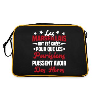Les marseillais ont été créés pour les parisiens - Sac Retro - noir/or - Dos