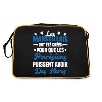Les marseillais ont été créés pour les parisiens - Sac Retro - noir/or - Dos