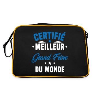 Certifié Meilleur Grand-frère Du Monde - Sac Retro - noir/or - Dos