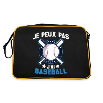 Je Peux Pas J'ai Baseball Humour Cadeau - Sac Retro - noir/or - Dos