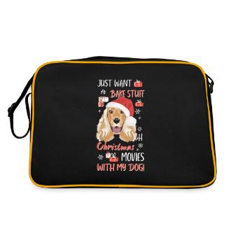 Deutsch Cocker Spaniel Joyeux Noël - Sac Retro - noir/or - Dos