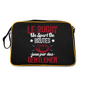 Cadeau Pour Joueur De Rugby - Sac Retro - noir/or - Dos