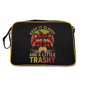 Raccoon Girl Women Funny Garbage Animal - Sac Retro - noir/or - Dos