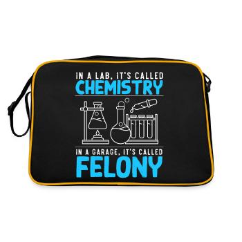 Drôle de chimie Humour Hommes Femmes Chimistes - Sac Retro - noir/or - Dos