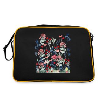 Fleurs sauvages Femmes Fleurs colorées - Sac Retro - noir/or - Dos