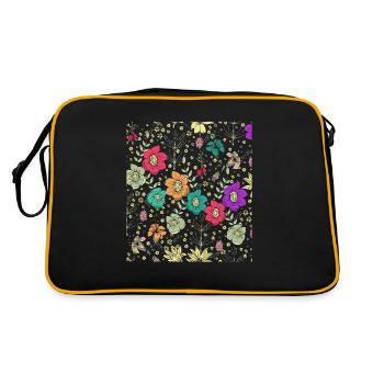 Fleurs Femmes Floral Fleur sauvage colorée - Sac Retro - noir/or - Dos