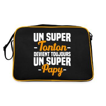Un super tonton devient toujours un super papy - Sac Retro - noir/or - Dos