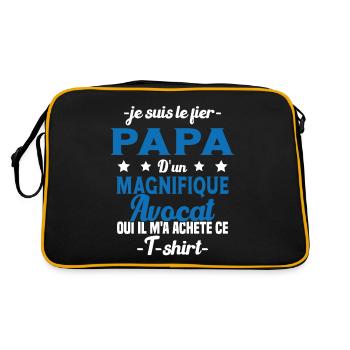 Papa d'un magnifique Avocat Humour Cadeau - Sac Retro - noir/or - Dos