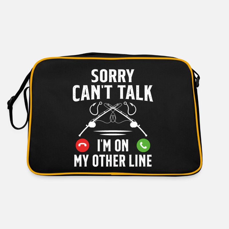 Tut mir leid, ich bin auf einer anderen Linie Angelfischer Retro Tasche