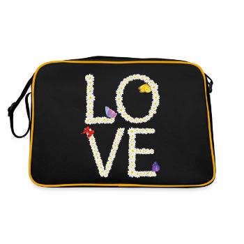Love Daisy Butterfly Femmes Fleurs - Sac Retro - noir/or - Dos
