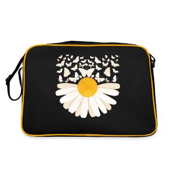 Marguerites Papillons Fleurs Femmes - Sac Retro - noir/or - Dos