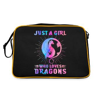 Colorful Dragon Lover Medieval Girl - Retro Bag - black/gold - Back