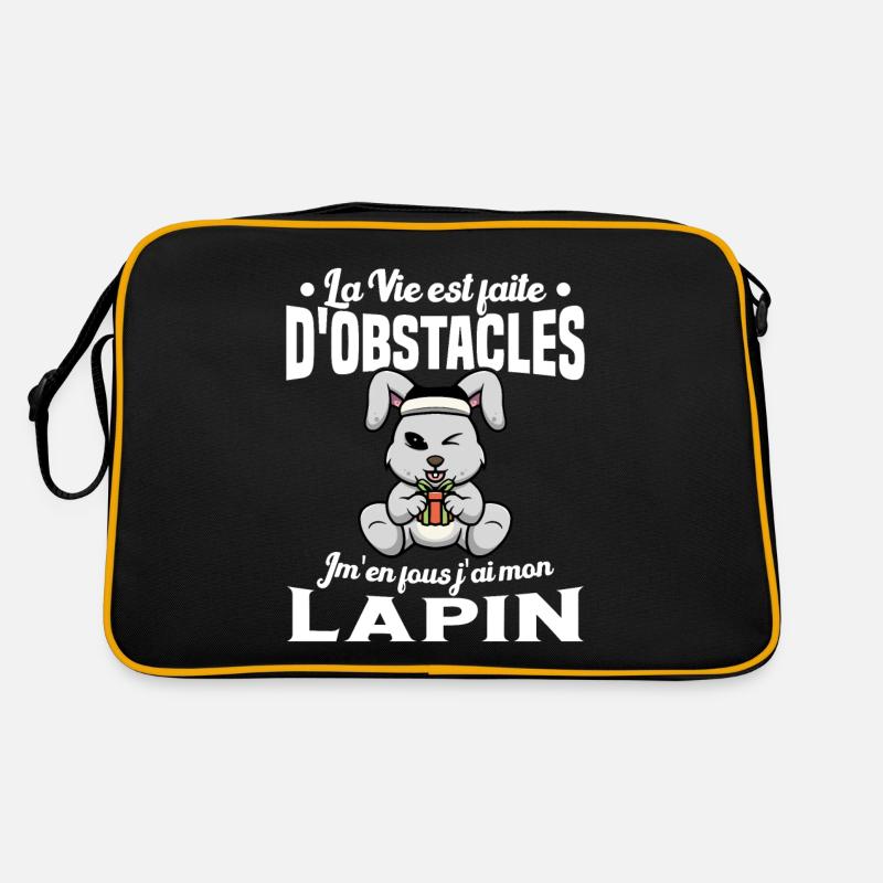 La Vie est faite d'obstacles j'ai mon Lapin Cadeau Sac Retro