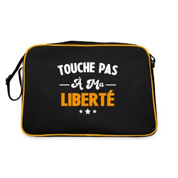 Humour touche pas à ma liberté, Cadeau liberté - Sac Retro - noir/or - Dos