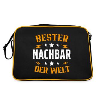 Meilleur Voisin Du Monde Humour Cadeau - Sac Retro - noir/or - Dos