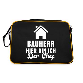 Maître d'ouvrage Ici, c'est moi le chef Chantier - Sac Retro - noir/or - Dos