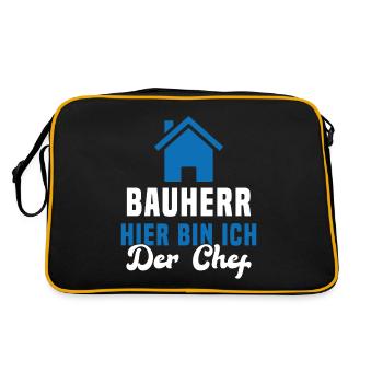 Maître d'ouvrage Ici, c'est moi le chef Chantier - Sac Retro - noir/or - Dos