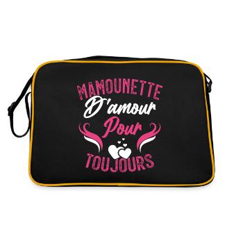 Femme Mamounette D'amour Cadeau Fête Des Mamie - Sac Retro - noir/or - Dos