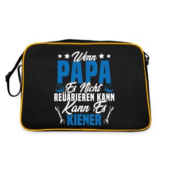Si papa ne peut pas le réparer personne ne peut - Sac Retro - noir/or - Dos