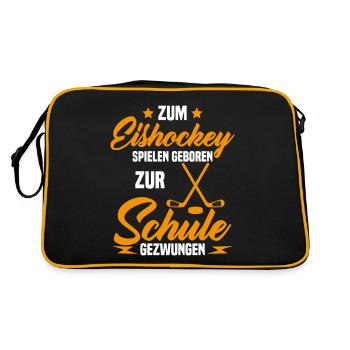 Né pour jouer au hockey forcé d’aller à l’école - Sac Retro - noir/or - Dos