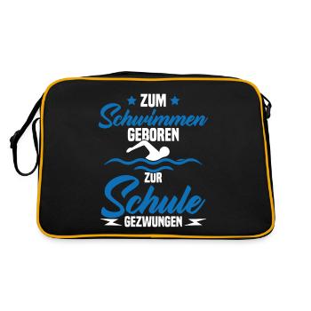 Né pour nager Forcé d'aller à l'école - Sac Retro - noir/or - Dos