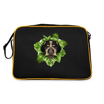 Tropical Deutsch Drahthaar - Retro Tasche - Schwarz/Gold - Hinten