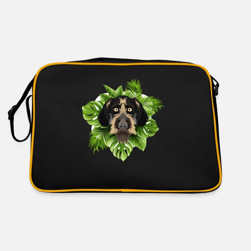 Tropical Deutsch Drahthaar - Retro Tasche - Schwarz/Gold
