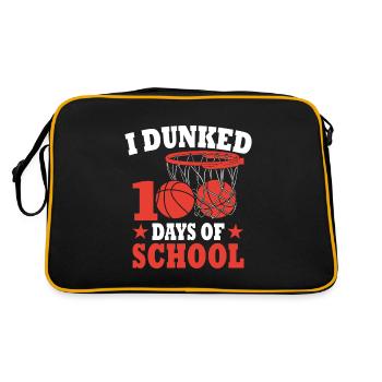 100 jours d'école Basket Cadeau Pour Enfants - Sac Retro - noir/or - Dos