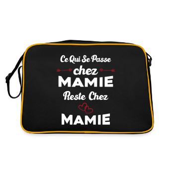Ce qui se passe chez mamie reste chez mamie Cadeau - Sac Retro - noir/or - Dos