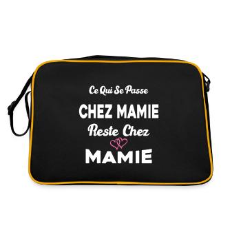 Ce qui se passe chez mamie reste chez mamie Cadeau - Sac Retro - noir/or - Dos