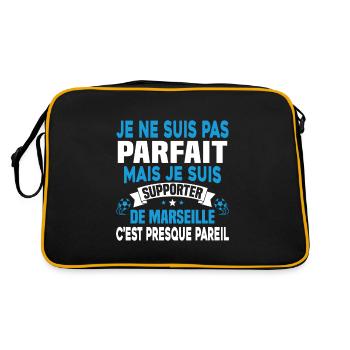 Pas Parfait mais Je suis Supporter de Marseille - Sac Retro - noir/or - Dos
