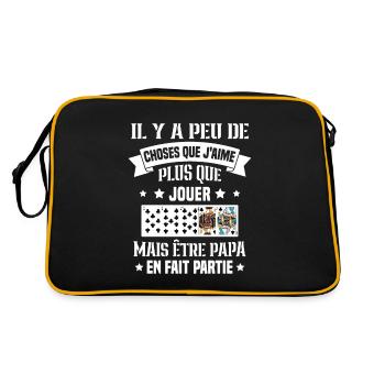 J'aime plus que jouer mais être papa idée cadeau - Sac Retro - noir/or - Dos