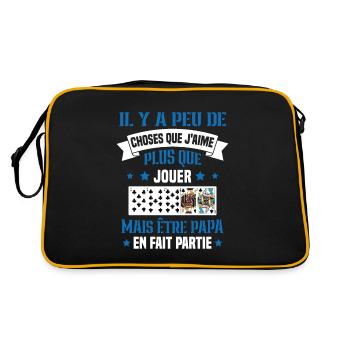 J'aime plus que jouer mais être papa idée cadeau - Sac Retro - noir/or - Dos