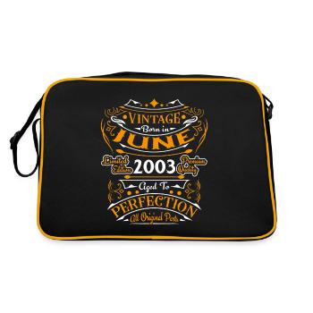 2003 Juin Vintage Nées En Juin 2003 Anniversaire - Sac Retro - noir/or - Dos