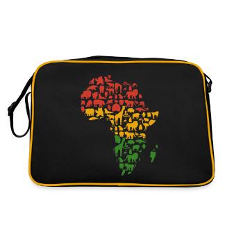 Africa Animal Map Black Pride African Animals - Retro Bag - black/gold - Back