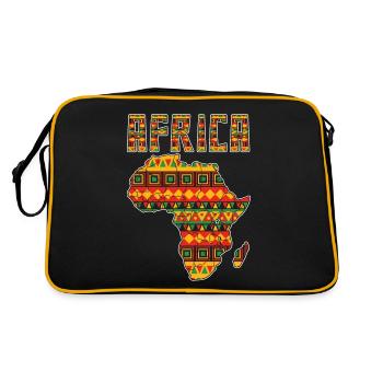 Kente Africa Carte Art Noir Afro Pride - Sac Retro - noir/or - Dos
