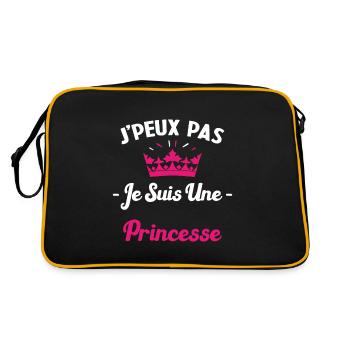Je Peux Pas Je Suis une Princesse Humour Maman - Sac Retro - noir/or - Dos