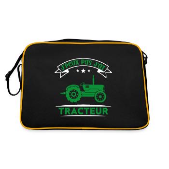 J'peux pas j'ai tracteur - Sac Retro - noir/or - Dos