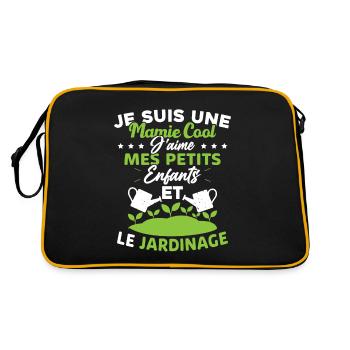 Mamie j'aime mes petite enfants et le jardinage - Sac Retro - noir/or - Dos