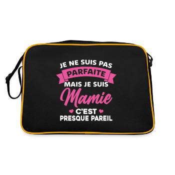 Pas Parfait je suis Mamie Cadeau Fête des Mères - Sac Retro - noir/or - Dos