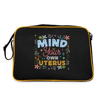 Utérus Flowers Autonomisation féministe - Sac Retro - noir/or - Dos